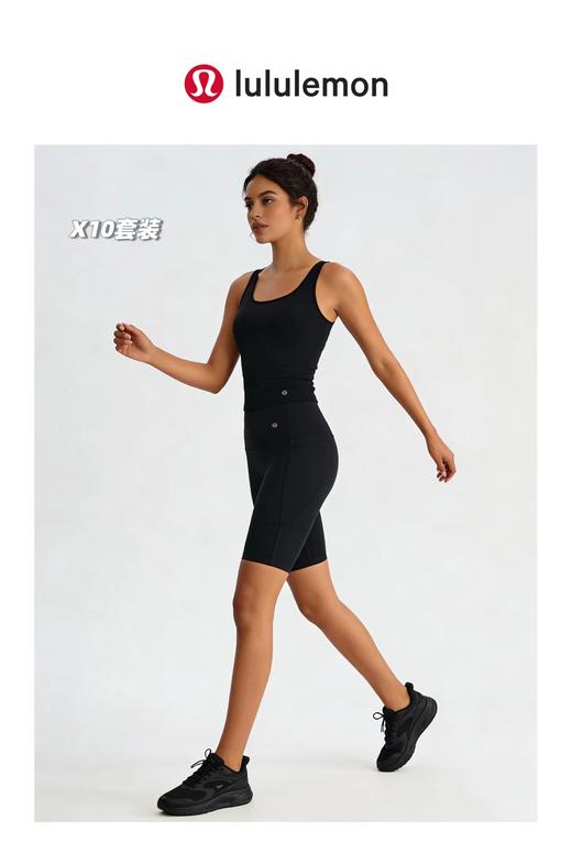 F032094春夏新款双面云感运动背心收腹提臀瑜伽短裤套装 商品图10