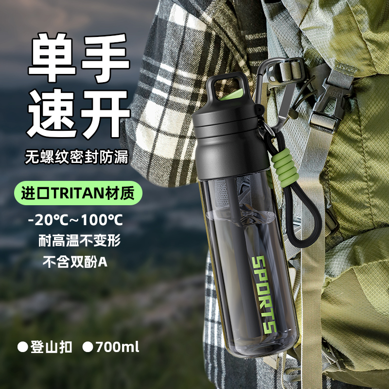 【下单送  配件3件套】Tritan材质耐高温塑料杯 运动水杯 学生水杯 上学专用吸管杯