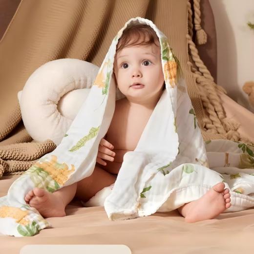 【爆】婴儿浴巾新生纱布纯棉宝宝儿童专用初生超软全棉大尺寸秋冬6层a类 商品图0