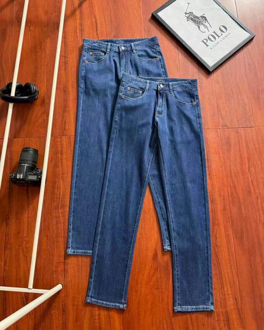 F032068休闲百搭宽松日常通勤复古重工水洗深色牛仔裤 商品图0