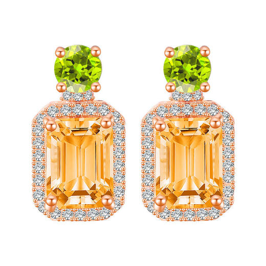 【黄水晶彩色耳钉】周六（3.21）中午12点开始 S925银宝石橄榄石耳饰品送女士礼物JE25063-水晶CC 商品图5