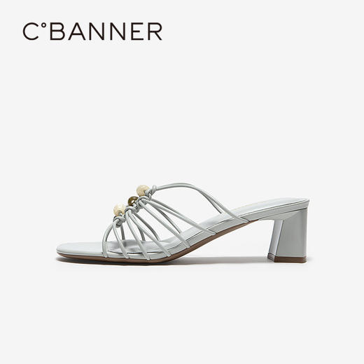 【上新】【静音系列】千百度粗高跟罗马凉鞋女2026夏季编织拖鞋A26386122 商品图2