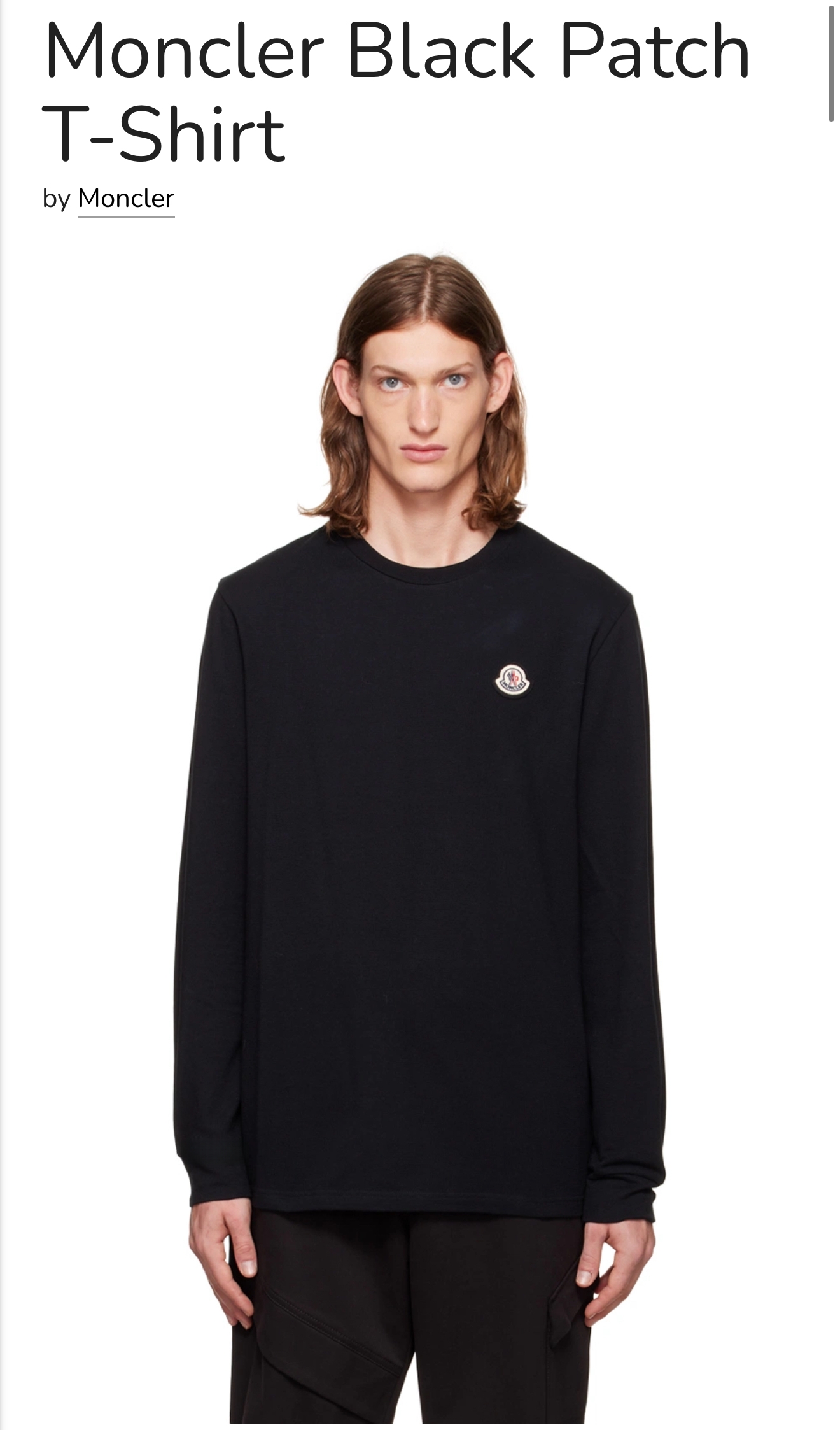 M0nc1er 水柔丝光 经典圆领长袖 T 恤 CX257