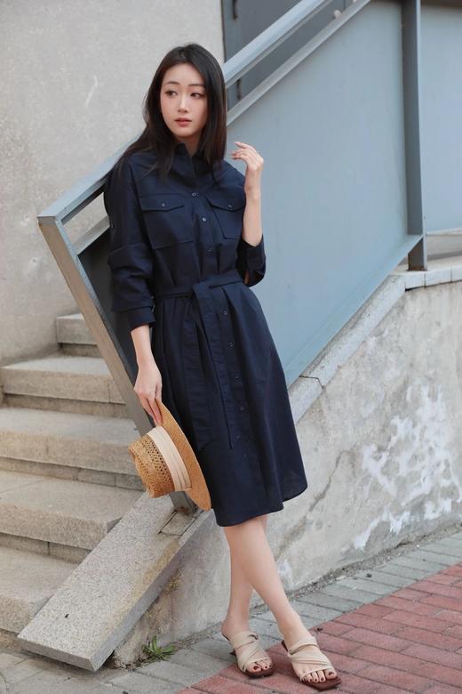 （小眠专属）巴黎腔调 · 风衣式廓形棉麻连衣裙【下单3~7天发货】 商品图1