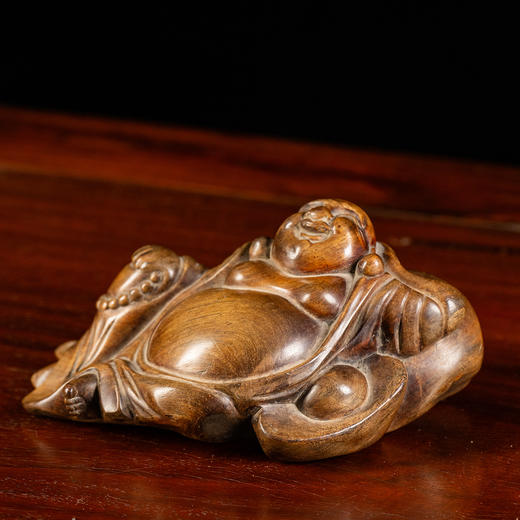 清	黄花梨雕弥勒佛摆件 商品图0