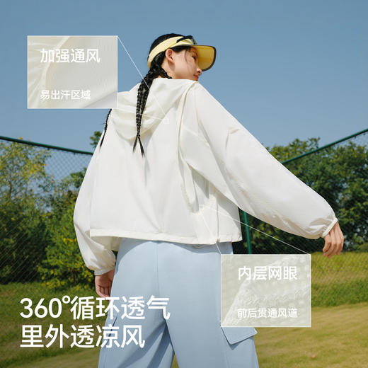 防晒外套|森马夹克女夏季凉感拼接网眼宽松连帽抽绳2026新款衣服 商品图2