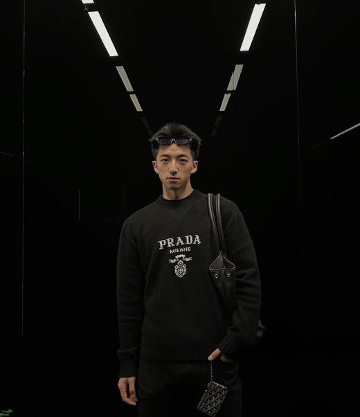纯原 PRA*A男士字母嵌花羊毛毛衣032002 商品图3