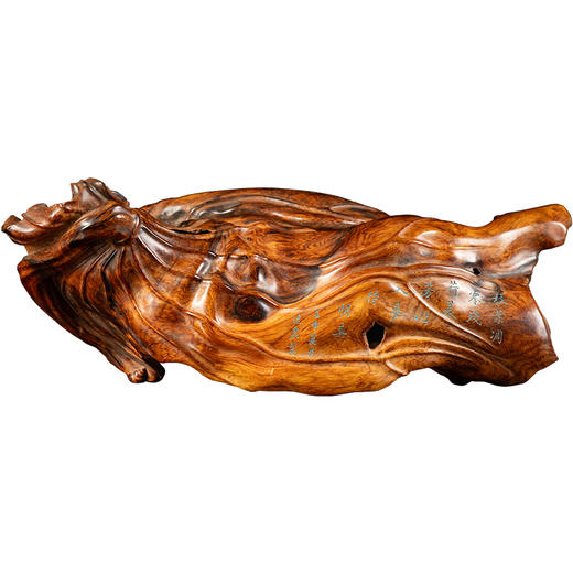 黄花梨荷花形诗文摆件 商品图5