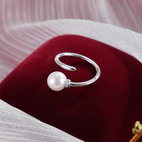 子佩集【明珰流晖】银S925珍珠AOYA奥雅戒指【MLJZ017】8mm珠交错2512