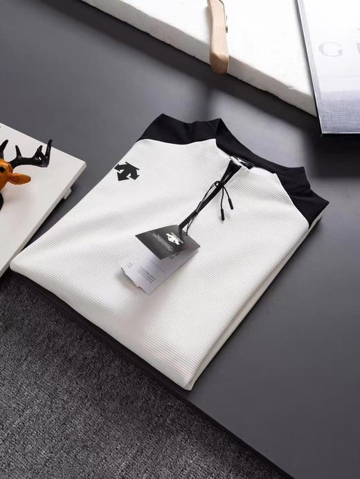 F0320126田径体育生速干训练服跑步健身运动弹力半拉链打底衫 商品图1