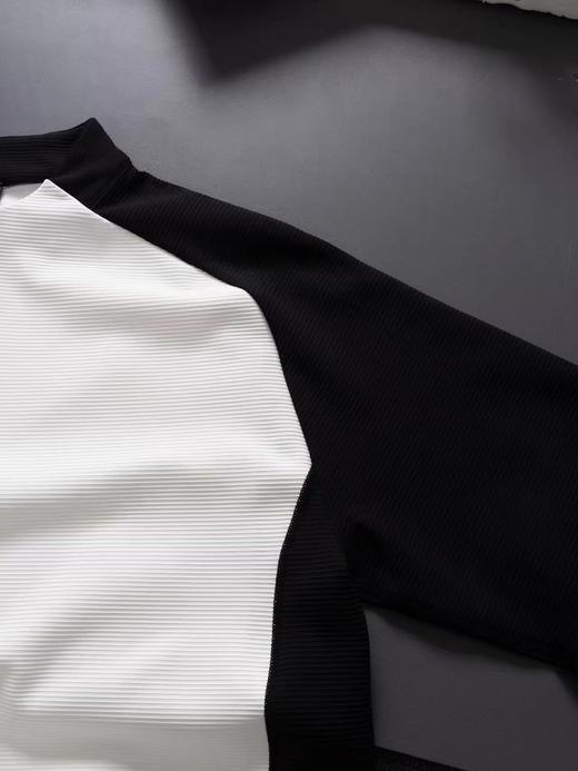 F0320126田径体育生速干训练服跑步健身运动弹力半拉链打底衫 商品图8