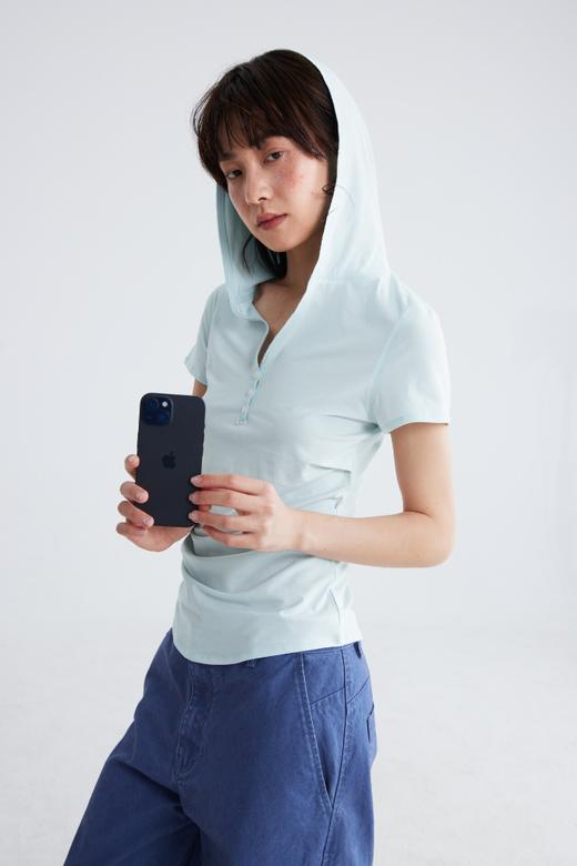 CryingCenter 兰精莫代漩涡连帽紧身褶皱上衣 哭喊中心 商品图1