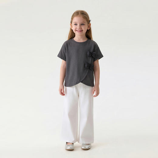 马克珍妮立体蝴蝶结女童凉感透气T2026年夏装新款560830 商品图3