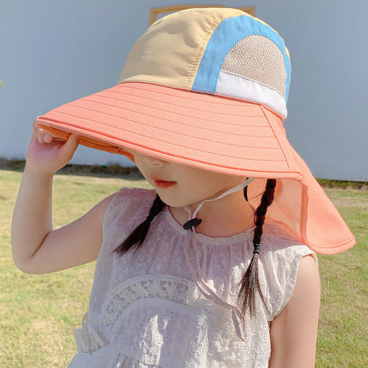 【儿童防晒帽❗️大帽檐】儿童防晒帽大帽檐防紫外线夏季男童女童圆顶沙滩帽子遮阳帽太阳帽。ya 商品图2