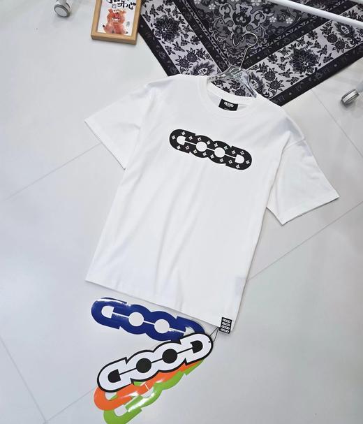 F032089镂空圆领套头新款男女同款纯棉刺绣美式复古短袖T恤 商品图9