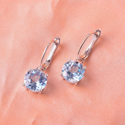 【托帕石耳钉】S925银轻奢时尚耳坠饰品送女生节日礼物一物一证JE25020-水晶CC 商品图0
