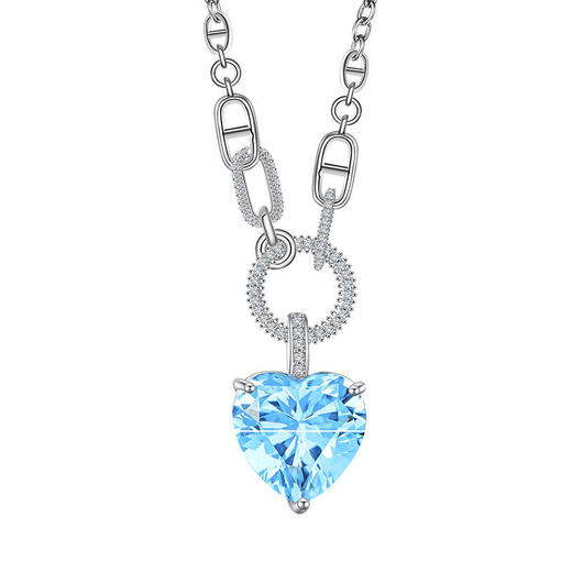 【托帕石爱心项链】周六（3.21）中午12点开始 S925银轻奢时尚彩宝首饰品送女士节日礼物JN25122-水晶cc 商品图5