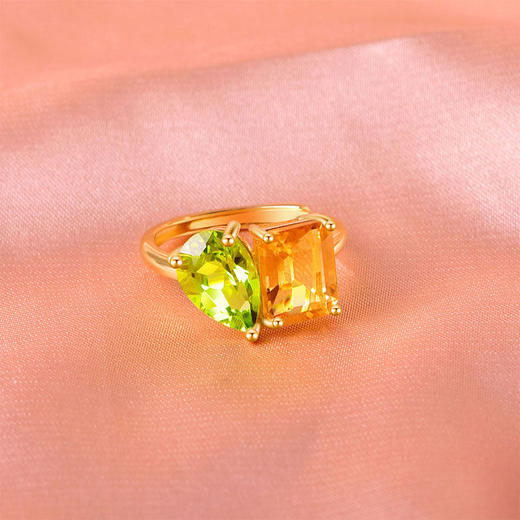 【黄水晶均码橄榄石戒指】周六（3.21）中午12点开始 S925银彩色宝石首饰品送女士礼物JR25062-水晶CC 商品图2