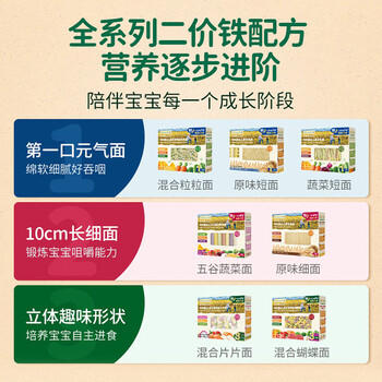 爷爷的农场有机婴幼儿五谷蔬菜210g婴儿面条宝宝辅食6-12个月钙铁锌儿童早餐 /母婴 /营养辅食 /面粉/面条 商品图4
