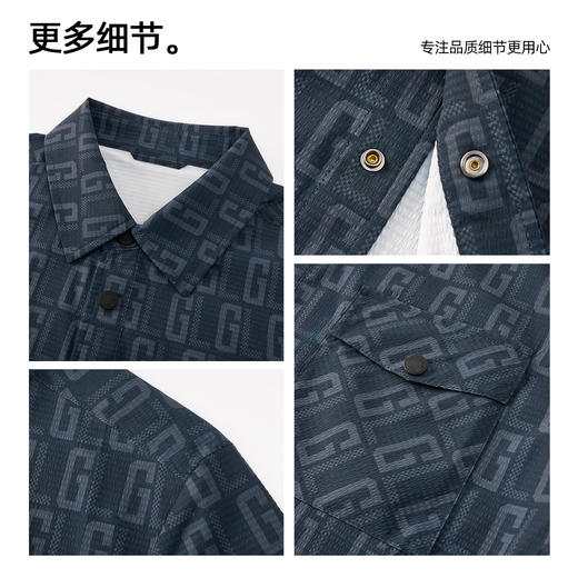 【易打理】德鲨男装短袖衬衫2026夏季新款老花布面休闲上衣男衬衣 商品图3