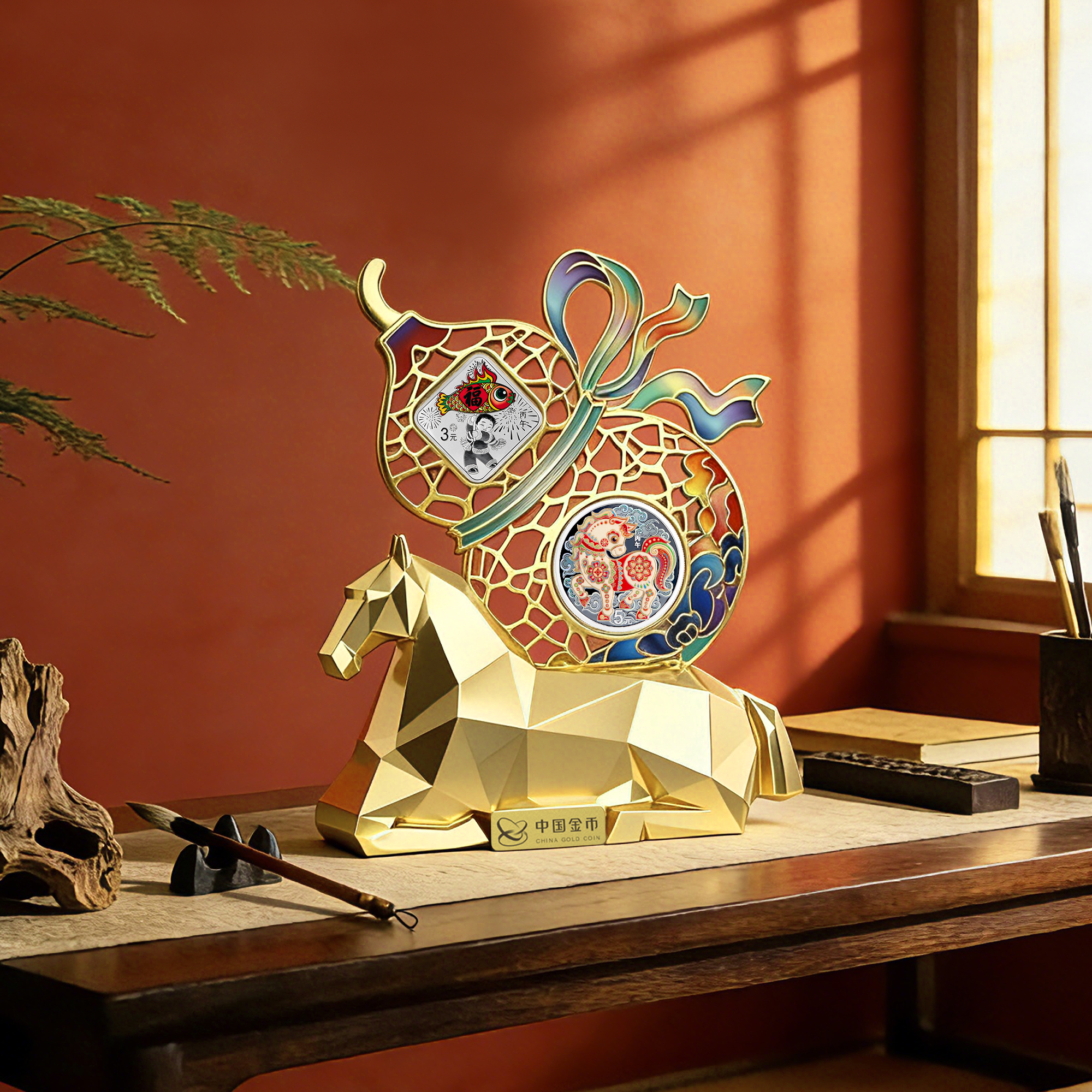 【发行价预约】马上有福银币摆件