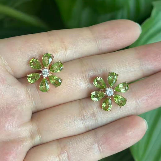 【橄榄石轻奢耳钉/项链】周六（3.21）中午12点开始 S925银时尚吊坠饰品送女士生日节日礼物JE25055/JP25026-水晶CC 商品图2