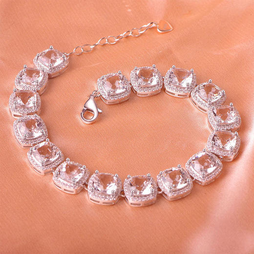 【天然白水晶手链】周六（3.21）中午12点开始 S925银彩宝轻奢礼服首饰品送女生节日礼物JT25016-12-水晶CC 商品图0