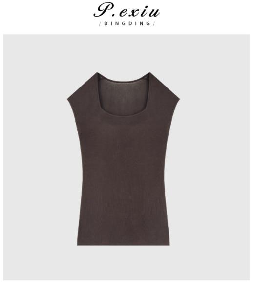 03-4潘依绣丁丁宠粉夏季新款时尚休闲方领无袖T恤 Q3072 商品图0