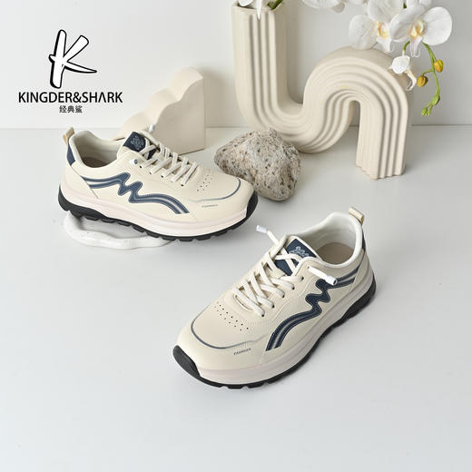 经典鲨2026年春季专柜新品韩版男士潮流拼色一脚蹬休闲鞋跑步鞋KW10-613021 商品图2