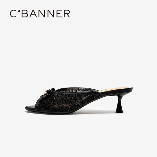 【上新】【静音系列】千百度鱼嘴细高跟凉拖鞋女2026夏季外穿拖鞋A26390101 商品图2