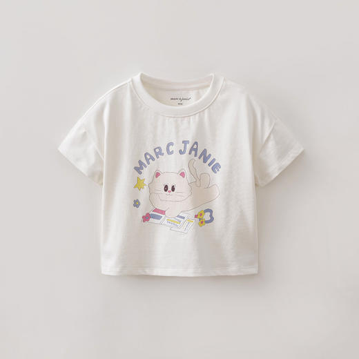 马克珍妮软萌猫咪女童凉感条纹T 2026年夏装新款560836 商品图4