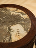 清	红木镶云石五足带托泥圆形高花几（一对） 商品缩略图2