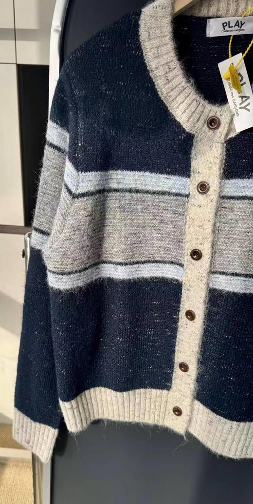 F0320144复古拼色设计圆领单排扣宽松百搭毛衣针织衫 商品图10