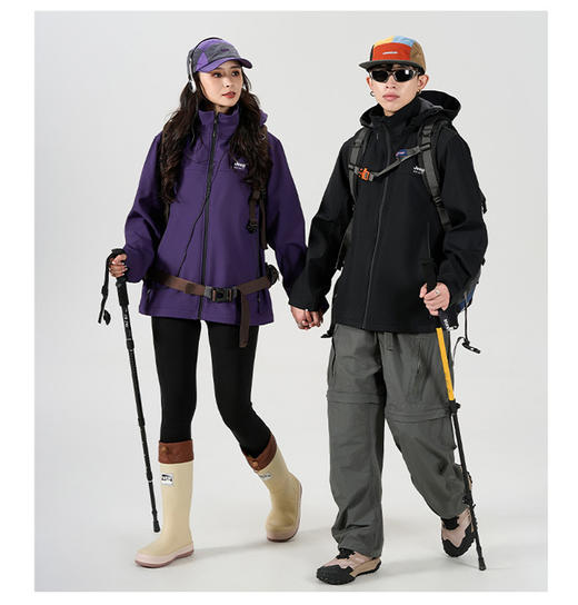 一件搞定春秋出行💥【JEEP吉普春秋季户外软壳防风冲锋衣情侣款JP-QX9380】 商品图6