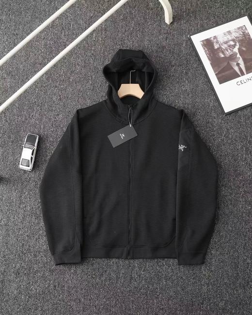 F032060华夫格连帽开衫外套情侣款刺绣logo透气保暖舒适简约夹克 商品图7