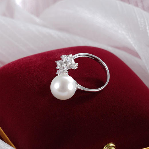 子佩集【结露凝香】银S925珍珠AOYA奥雅戒指【MZJZ001】10mm珠蝴蝶结2512 商品图6