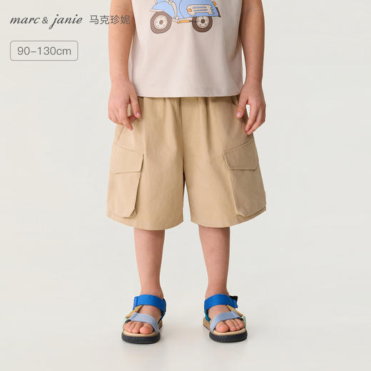 马克珍妮休闲松弛男童莱赛尔工装短裤2026年夏装新款560352 商品图0