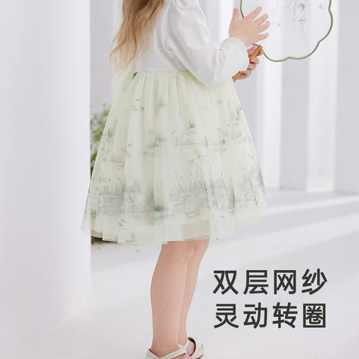 【商场同款】英氏童装新中式女童连衣裙国风裙子网纱春季 商品图2