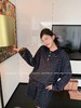 F032076休闲慵懒韩系通勤风宽松版型翻领半开襟纽扣条纹针织套装 商品缩略图6