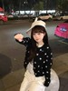 F032016春季新款休闲百搭黑底白星圆领少女感针织长袖开衫 商品缩略图6