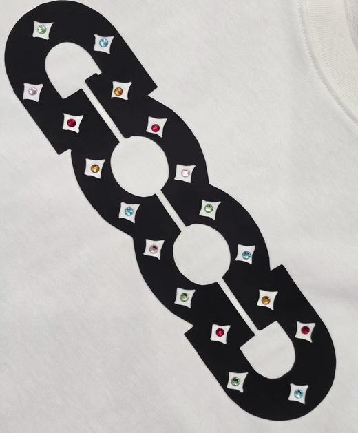 F032089镂空圆领套头新款男女同款纯棉刺绣美式复古短袖T恤 商品图13