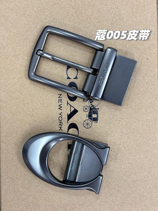 蔻驰男士皮带马鞍口+月牙双扣头牛皮革腰带 商品图5