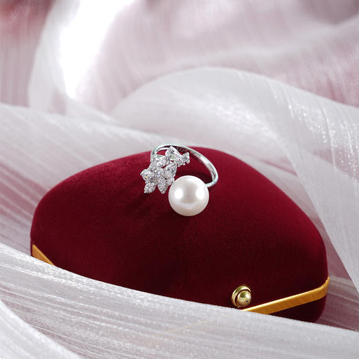 子佩集【结露凝香】银S925珍珠AOYA奥雅戒指【MZJZ001】10mm珠蝴蝶结2512 商品图4