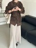 F032077复古甜酷休闲风V领单排纽扣豹纹针织开衫外套 商品缩略图5