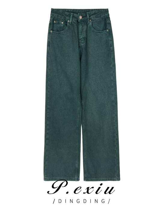 03-4潘依绣丁丁宠粉加绒时尚宽松显瘦百搭直筒牛仔裤女长裤 K6025 商品图0