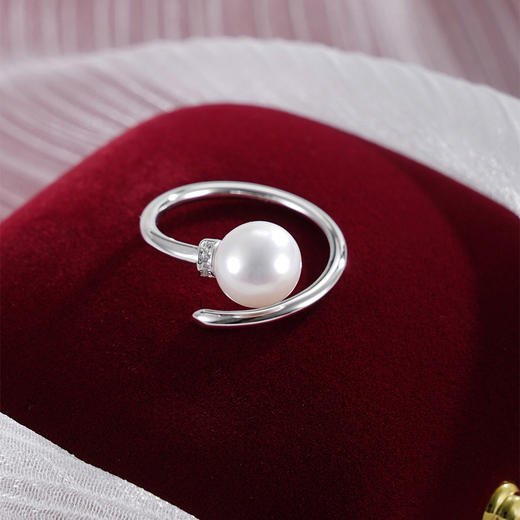 子佩集【明珰流晖】银S925珍珠AOYA奥雅戒指【MLJZ017】8mm珠交错2512 商品图2