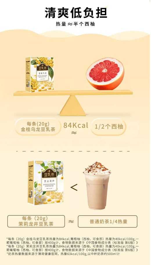 神探伍伍金桂乌龙豆乳茶/茉莉龙井豆乳茶天奶茶0蔗糖添加下午茶早餐休闲200g/盒 商品图7