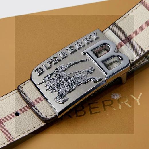 F032087复古方框造型镂空字母板扣配色格纹高品质皮带 商品图6