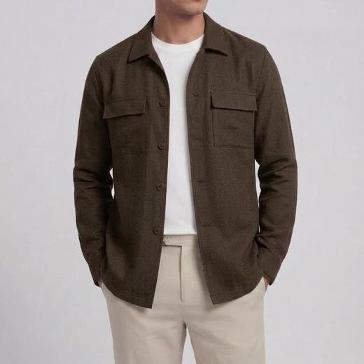 春季新款男士亚麻肯佛博休闲外套 商品图5