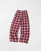F032090情人节限定格纹字母翻边织带休闲格子长裤 商品缩略图1